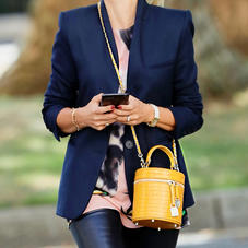 Pandora Bag in Deep Shine Bright Mustard Small Croc