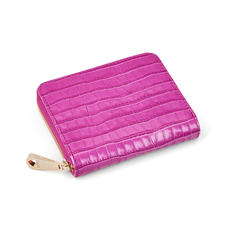 Slim Mini Continental Purse in Deep Shine Hibiscus Small Croc