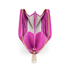 Slim Mini Continental Purse in Deep Shine Hibiscus Small Croc