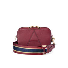 Camera ‘A’ Bag in Bordeaux Pebble with Webbing Strap