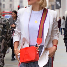 Camera ‘A’ Bag in Scarlet Saffiano with Webbing Strap