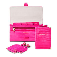 Classic Travel Collection in Penelope Pink Small Croc