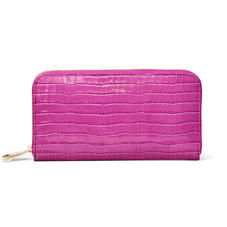 Continental Purse in Deep Shine Hibiscus Small Croc