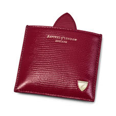 Compact Mirror in Bordeaux Silk Lizard