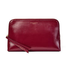 Large Essential Cosmetic Case in Bordeaux Silk Lizard