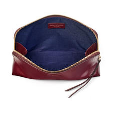 Large Essential Cosmetic Case in Bordeaux Silk Lizard