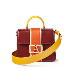 Annabelle Bag in Bordeaux Silk Lizard & Multi Trim