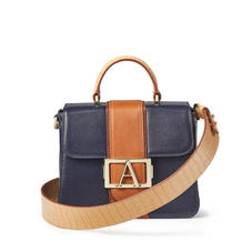 Annabelle Bag Midnight Blue Silk Lizard & Multi Trim