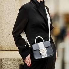 Annabelle Bag Midnight Blue Silk Lizard & Multi Trim