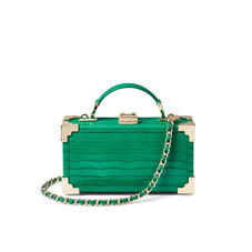 Trinket Box in Deep Shine Emerald Green Small Croc