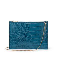 Soho Clutch in Deep Shine Topaz Soft Croc