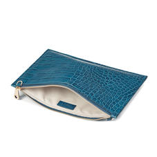Soho Clutch in Deep Shine Topaz Soft Croc