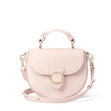 Saddle Bag in Shell Pink Small Grain Pebble