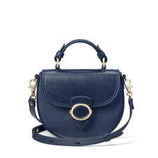 Saddle Bag in Navy Pebble