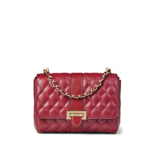 Lottie Bag with Top Handle in Bordeaux Quilted Kaviar