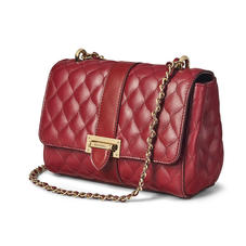 Lottie Bag with Top Handle in Bordeaux Quilted Kaviar