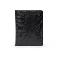 ID & Travel Card Holder in Black Silk Lizard