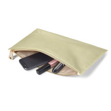 Large Essential Flat Pouch in Gold Saffiano