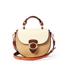 Saddle Bag in Chestnut, Sand, Ivory & Marmalade Pebble