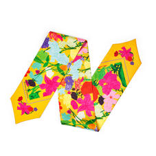 Wildflower Silk Neck Bow Scarf in Mandarin