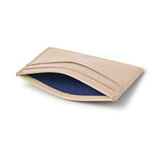 Slim Credit Card Holder in Soft Taupe Patent Croc