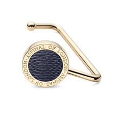 Aspinal Handbag Hook in Midnight Blue Silk Lizard