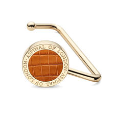 Aspinal Handbag Hook in Deep Shine Vintage Tan Small Croc
