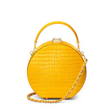 Hat Box in Deep Shine Bright Mustard Small Croc