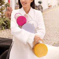 Hat Box in Deep Shine Bright Mustard Small Croc