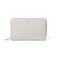 Midi Continental Purse in Light Grey Saffiano