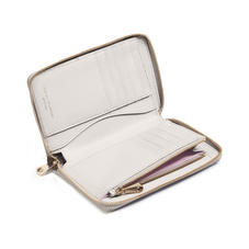 Midi Continental Purse in Light Grey Saffiano