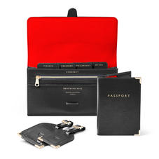 Travel Collection with Removable Inserts in Black Silk Lizard