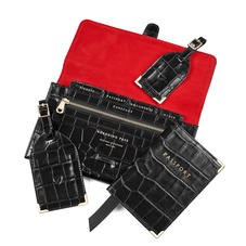 Travel Collection with Removable Inserts in Deep Shine Black Croc