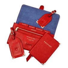 Travel Collection with Removable Inserts in Scarlet Saffiano