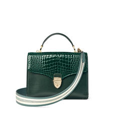 Striped Leather Bag Strap in Smooth Sage Green & Multi Snake