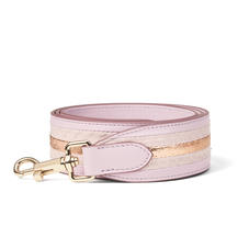 Striped Leather Bag Strap in Smooth Lilac & Multi Snake