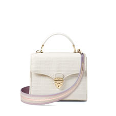 Striped Leather Bag Strap in Smooth Lilac & Multi Snake