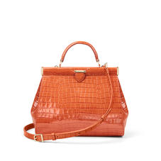 Small Florence Frame Bag in Deep Shine Marmalade Small Croc