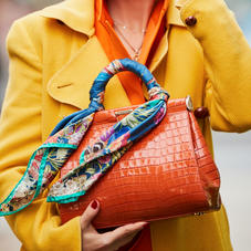 Small Florence Frame Bag in Deep Shine Marmalade Small Croc