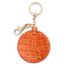 Disk Key Ring in Deep Shine Marmalade Small Croc