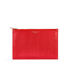 Large Essential Flat Pouch in Berry Lizard