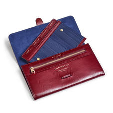 Travel Wallet with Removable Inserts in Bordeaux Silk Lizard