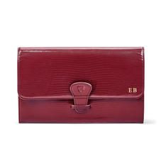Travel Wallet with Removable Inserts in Bordeaux Silk Lizard