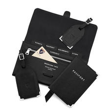 Travel Collection with Removable Inserts in Black Saffiano