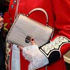 Midi Mayfair Bag in Deep Shine Soft Taupe Croc
