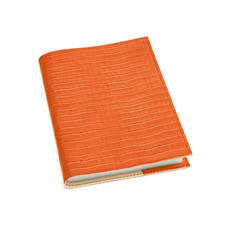 A5 Refillable Leather Journal in Deep Shine Marmalade Small Croc