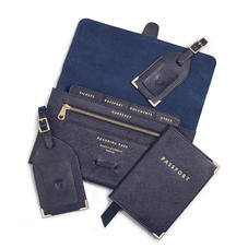 Travel Collection with Removable Inserts in Navy Saffiano