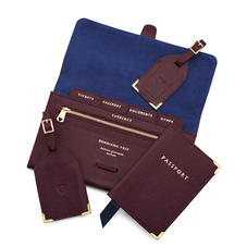 Travel Collection with Removable Inserts in Burgundy Saffiano