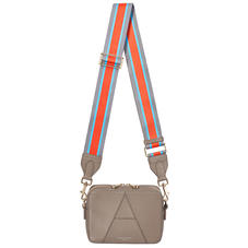 Webbing Bag Strap in Marmalade, Aqua & Silver Stripes