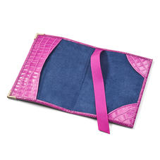Passport Cover in Deep Shine Hibiscus Small Croc